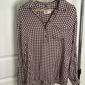 Burgundy Gingham Tunic (Large)